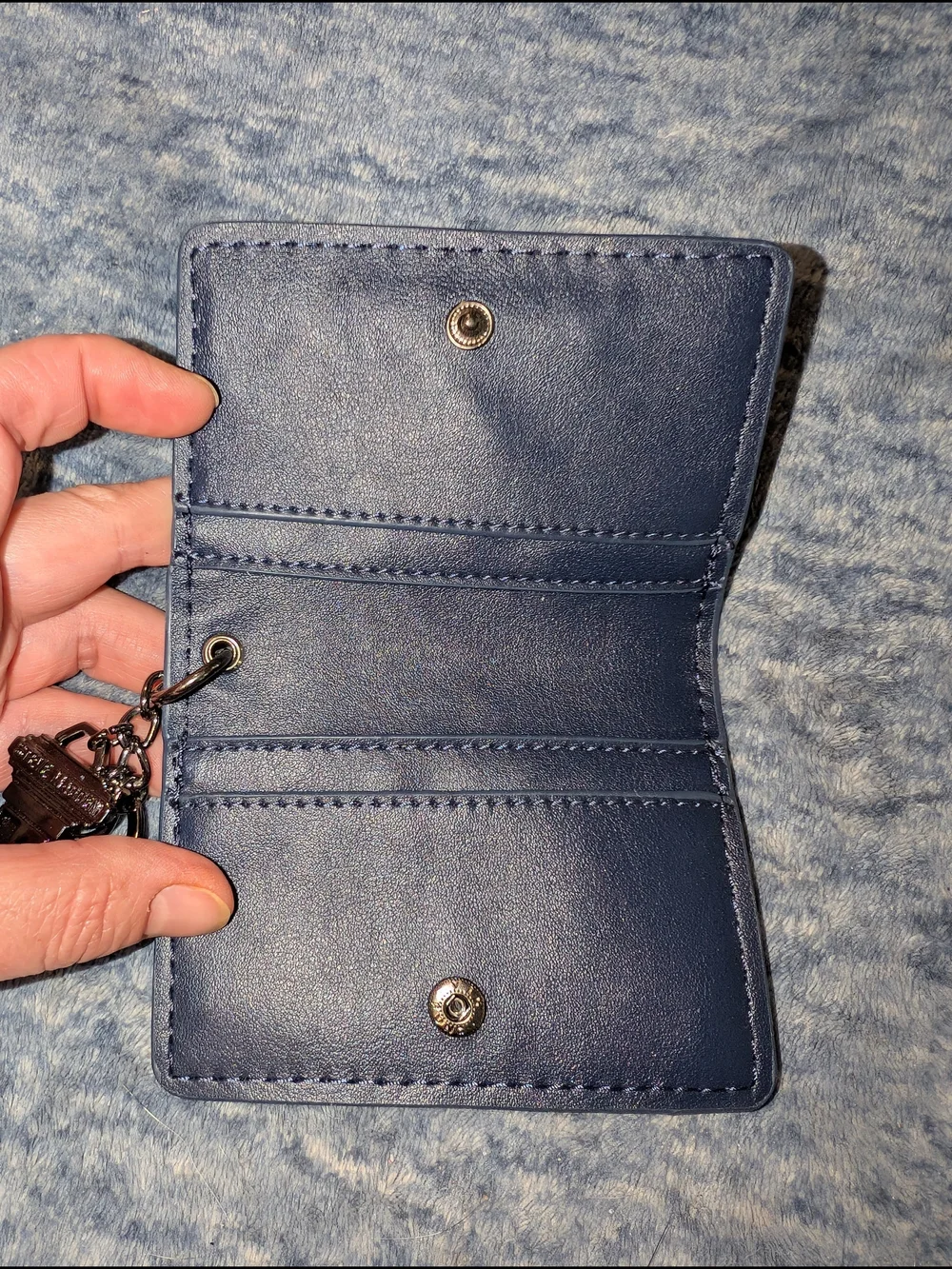 Steve Madden Navy Blue Key & Card Holder with Key Ring NWOT